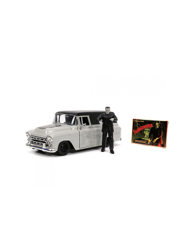 Universal Monsters - Réplique métal 1/24 Chevy Suburban 1957 avec figurine Frankenstein